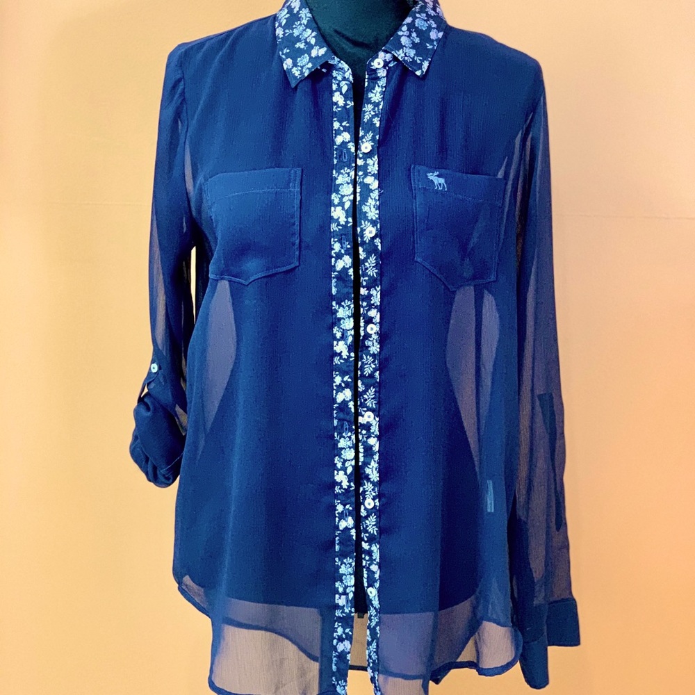 👚ABERCROMBIE & FITCH BLUE BLOUSE MINT CONDITION